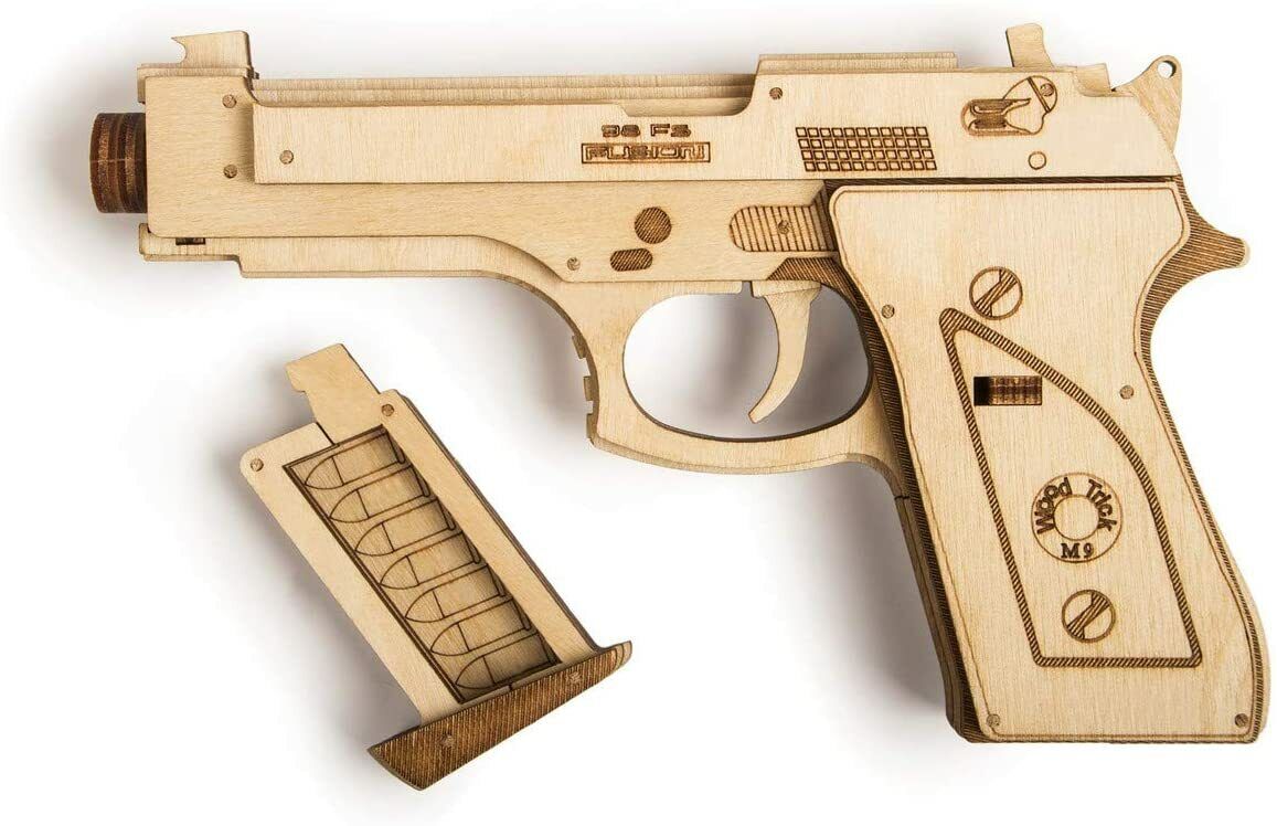 Wood Trick Wooden Scale Model Kit Shotgun - M1