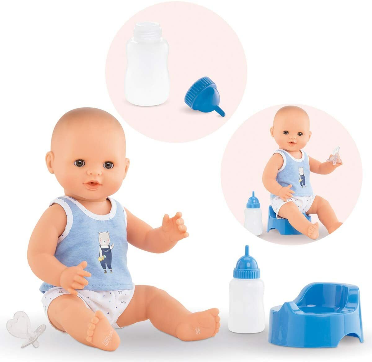 Corolle, Bambola Paul 36 cm beve e bagna, Simba 9000130260
