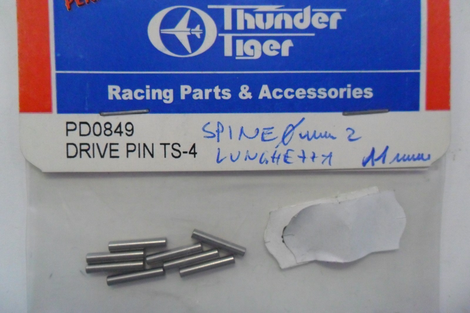 THUNDER TIGER SPINE TS-4 DIAMETRO 2 MM LUNGHEZZA 11 MM DRIVE PIN TS-4 ART PD0849