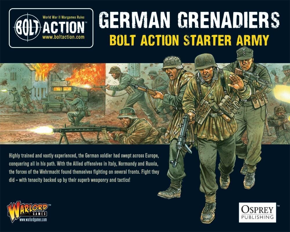 GERMAN GRENADIERS STARTER ARMY set di minature per BOLT ACTION in plastica WARLO
