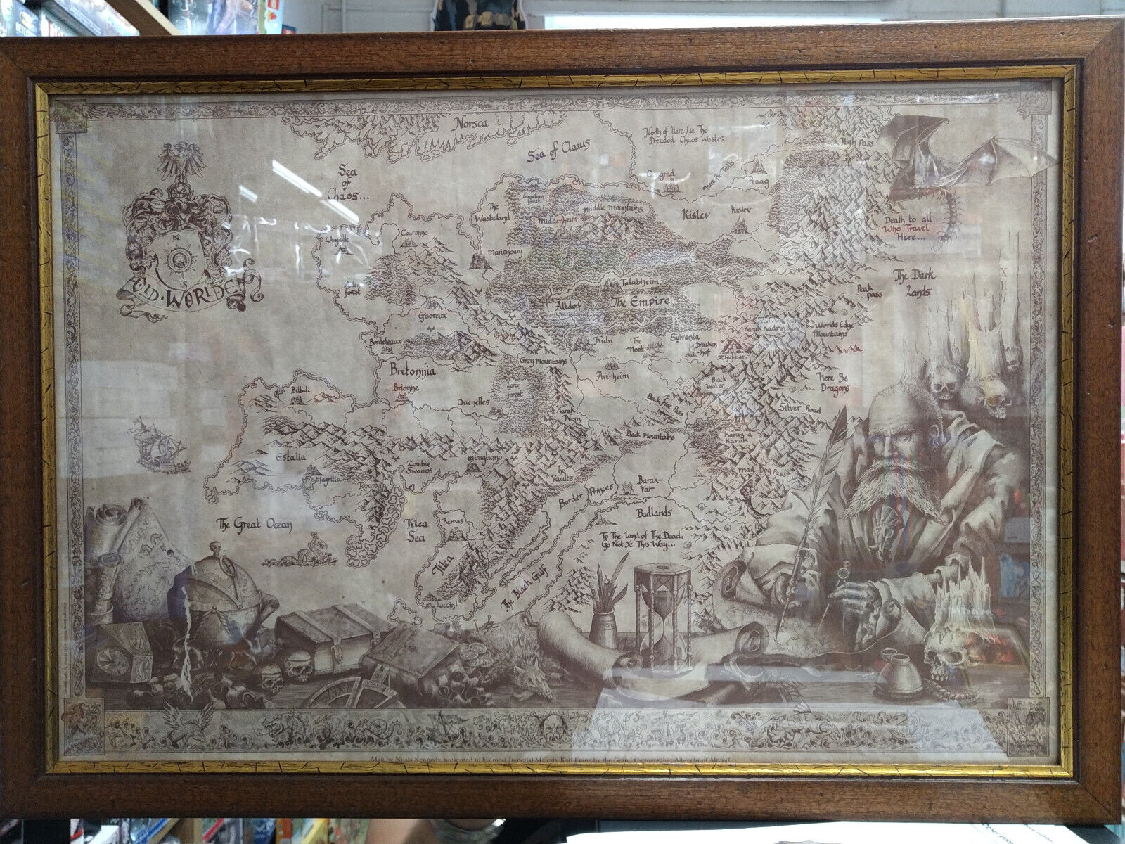 GW WARHAMMER Old World Promotional Map Nuala Kennedy Parchment Paper - 2000 RARE