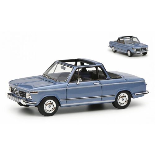 BMW 2002 (E10) BAUR SEMI-CONVERTIBLE 1974 BLUE 1:43 Schuco Auto Stradali