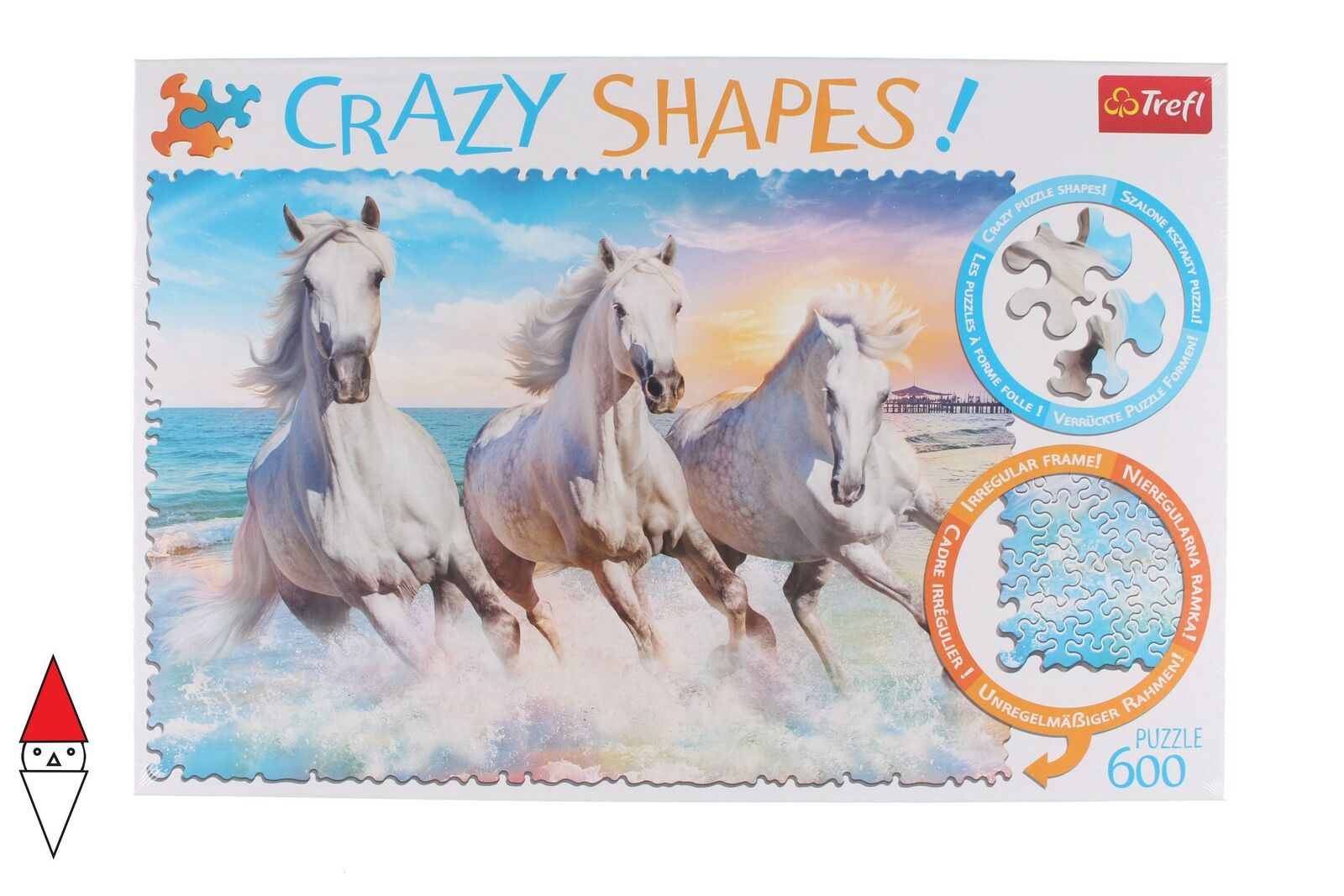 PUZZLE ANIMALI TREFL CAVALLI CRAZY SHAPES GALLOPING AMONG THE WAVES 600 PZ