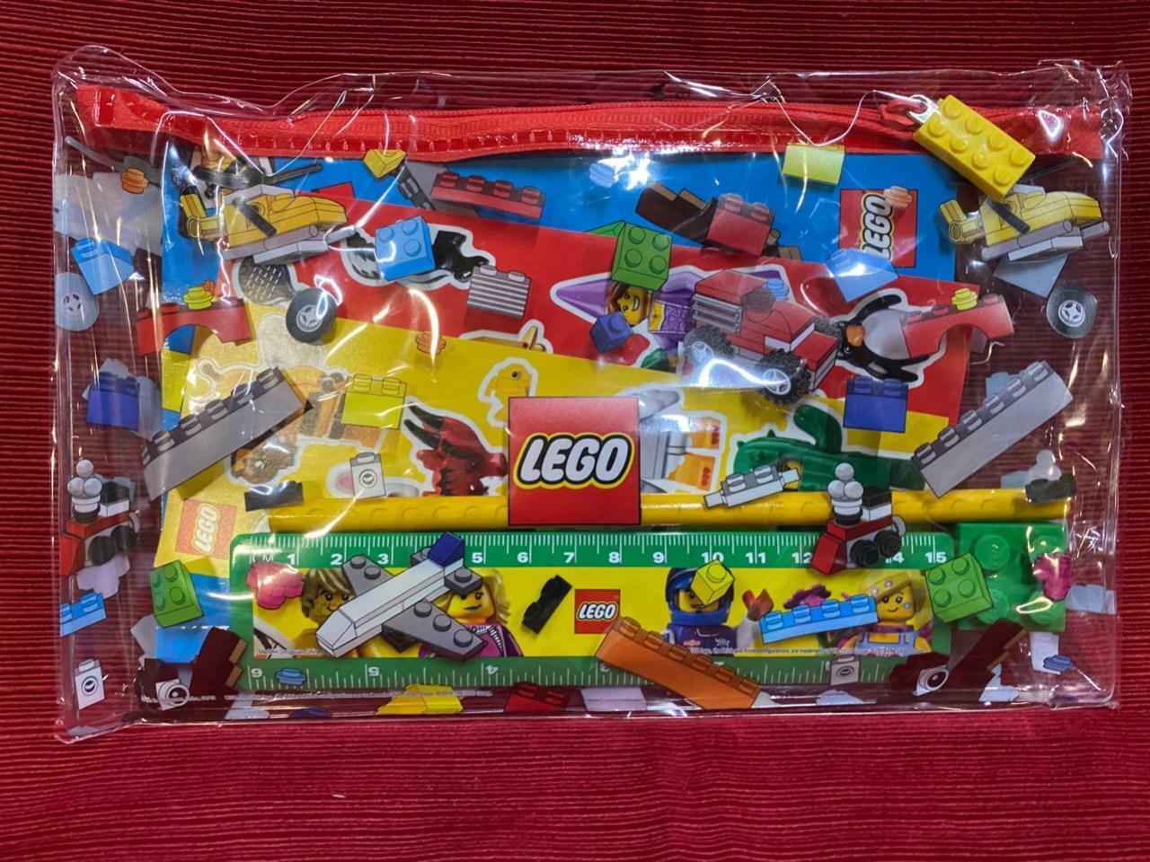Lego Ritorno a Scuola Confezione Matita Sacchetto Righello Gomma Notebook #
