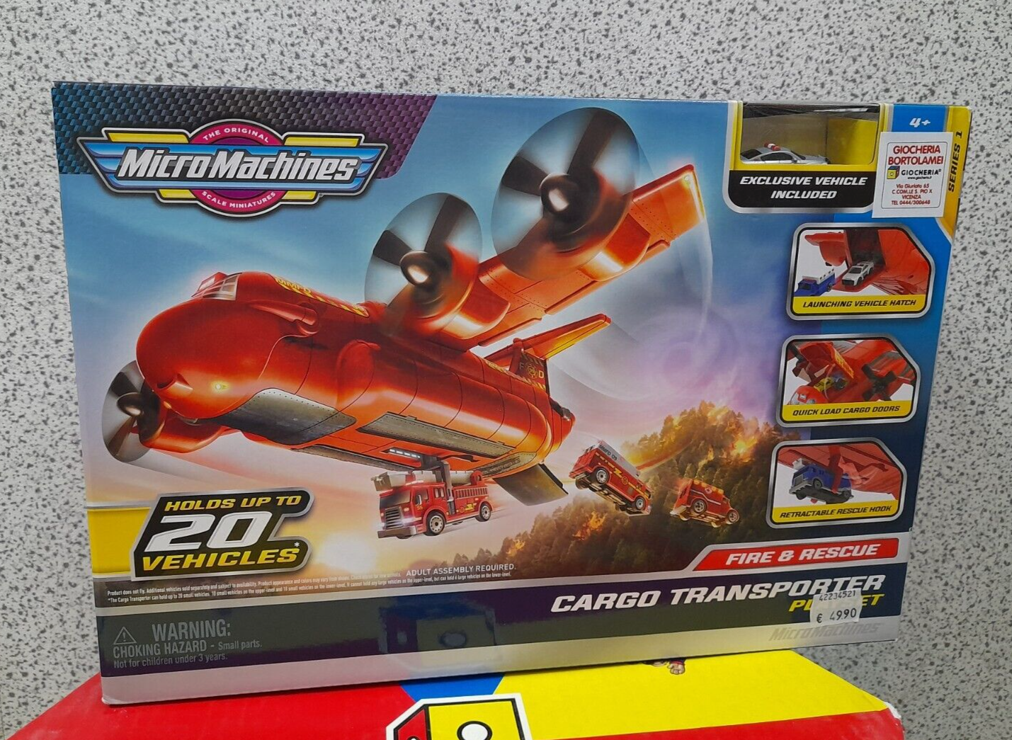 Micro Machines Playset Cargo Transporter Fire & Rescue + 4 anni by Hasbro