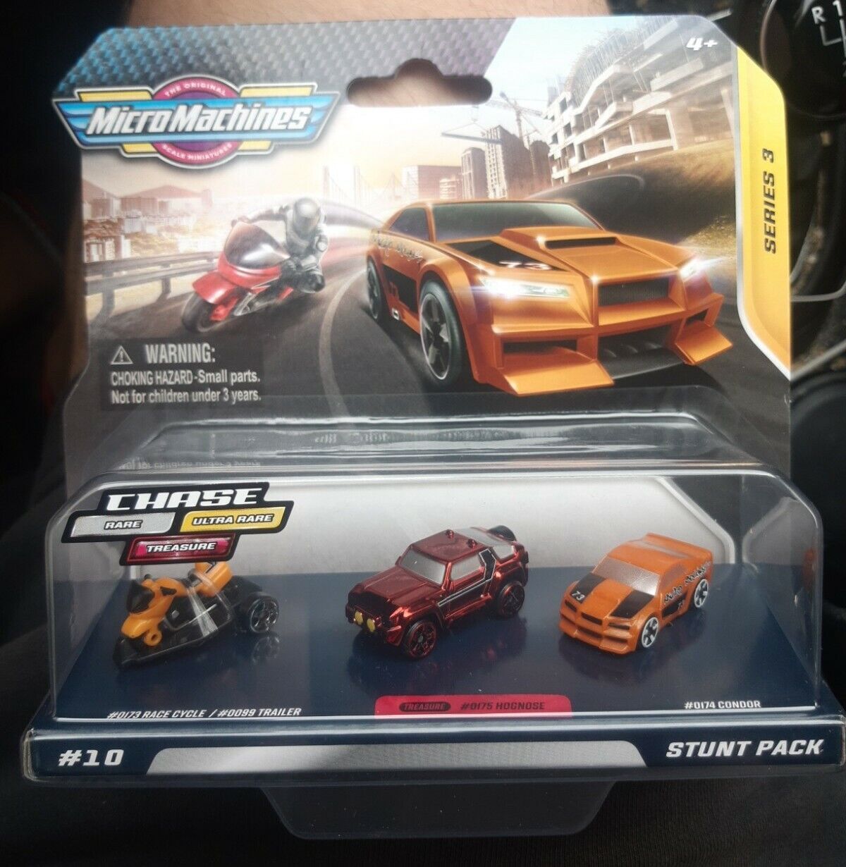 Micro MACHINES SERIE 3 Stunt Pack 3 Pack Nuovo chase HASBRO 2020 treasure