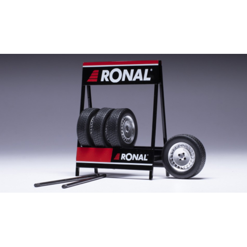 SET 4 WHEELS RONAL TURBO MATT CHROME 1:18 Ixo Model Art.Vari Die Cast Modellino