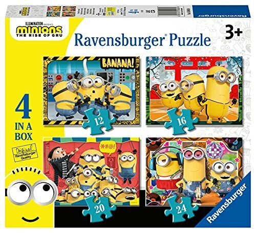 Ravensburger Puzzle Minions, Puzzle 4 in a Box, Età Consigliata 3+, (t1y)