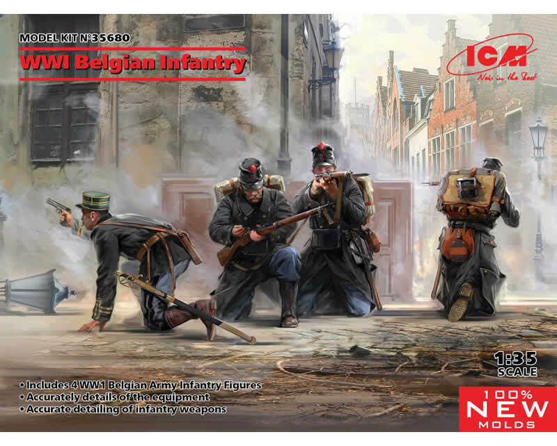ICM 35680 WWI Belgian Infantry 1:35 modellismo