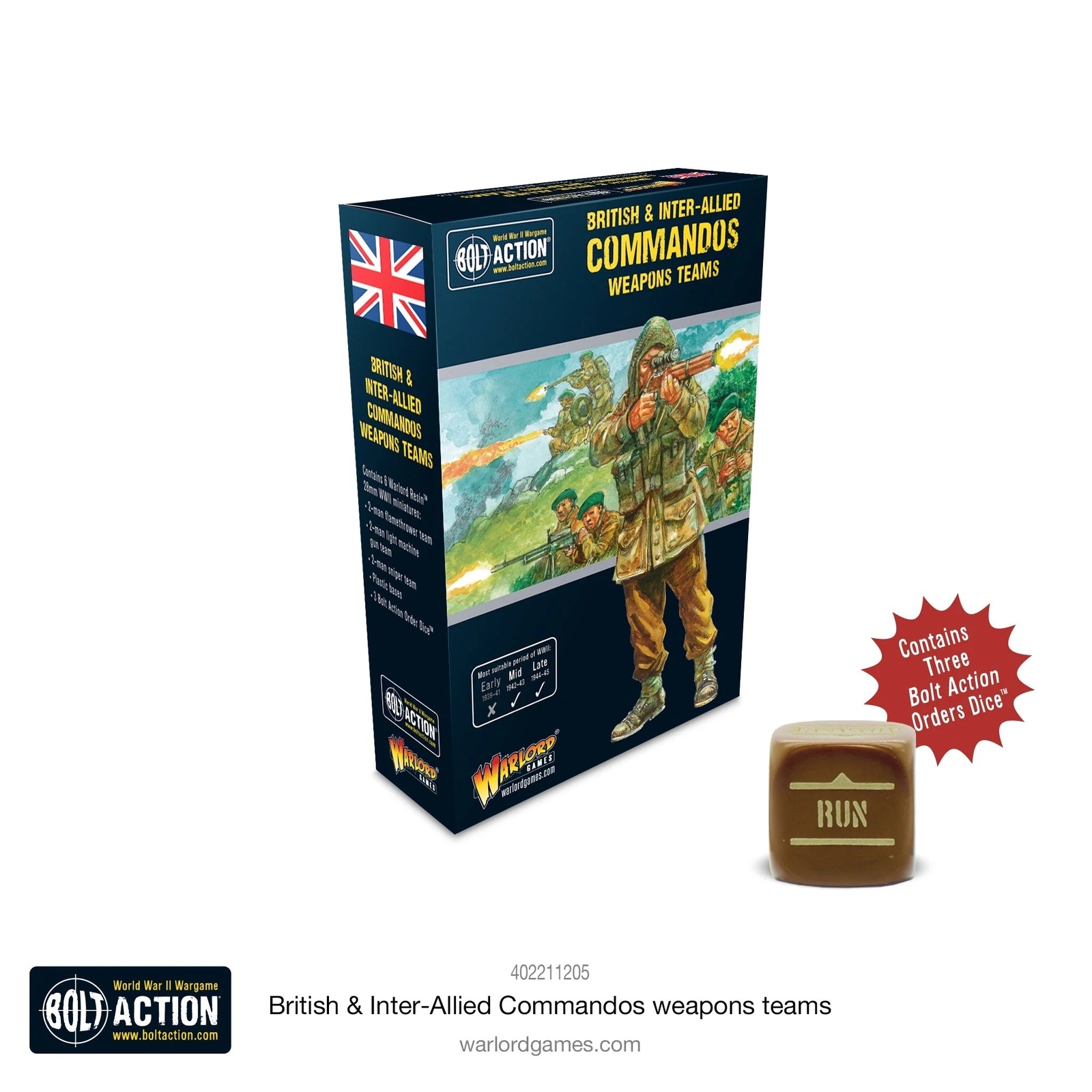 BRITISH & INTER-ALLIED COMMANDOS WEAPONS TEAMS set di minature per BOLT ACTION i
