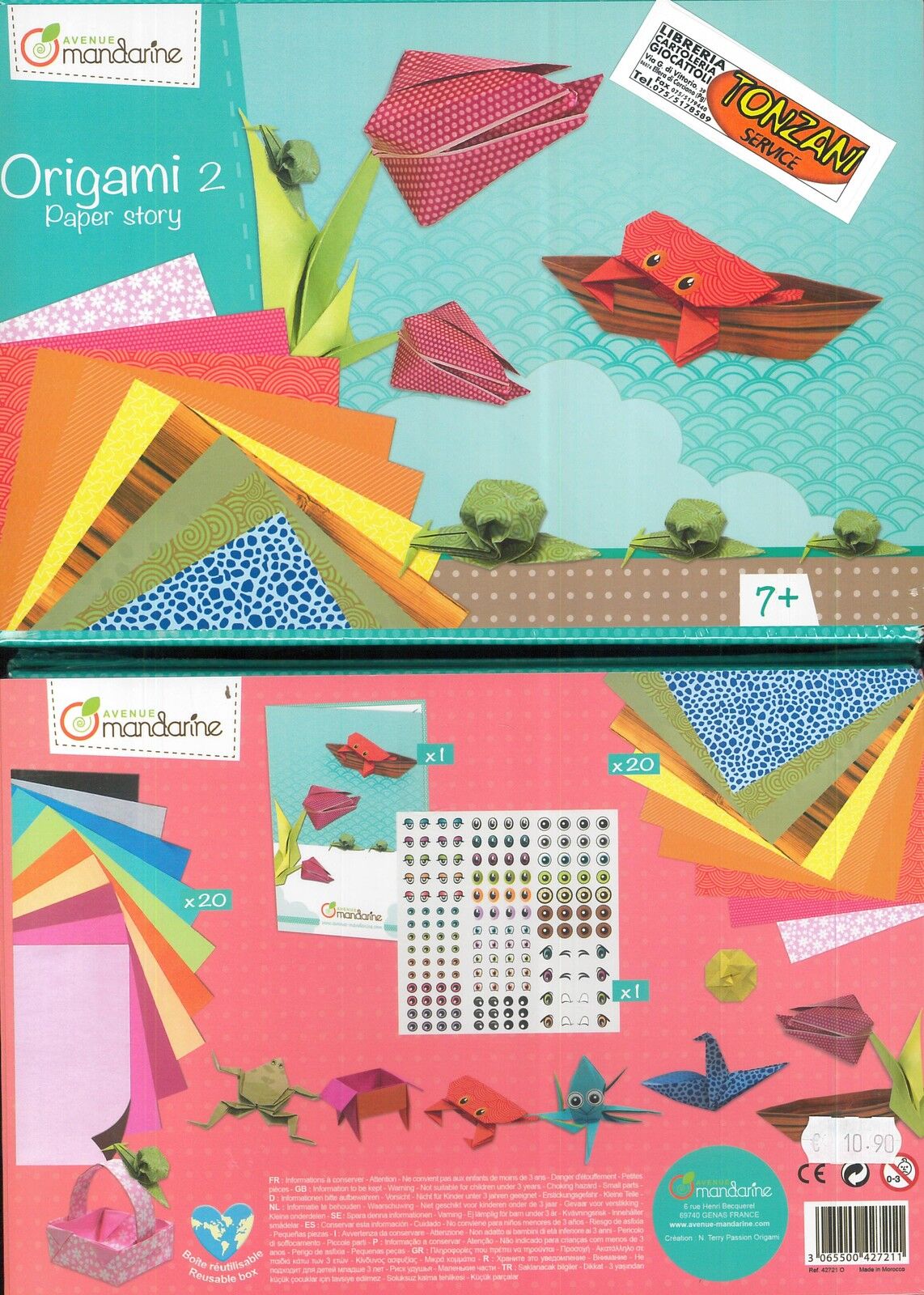 SCATOLA FOGLI PER ORIGAMI AVENUE MANDARINE ANNI 7+