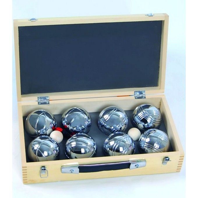 Bocce Petanca Blinky Set-2x4 Cassetta Legno Pz.8 Gr. 720 8011779156463