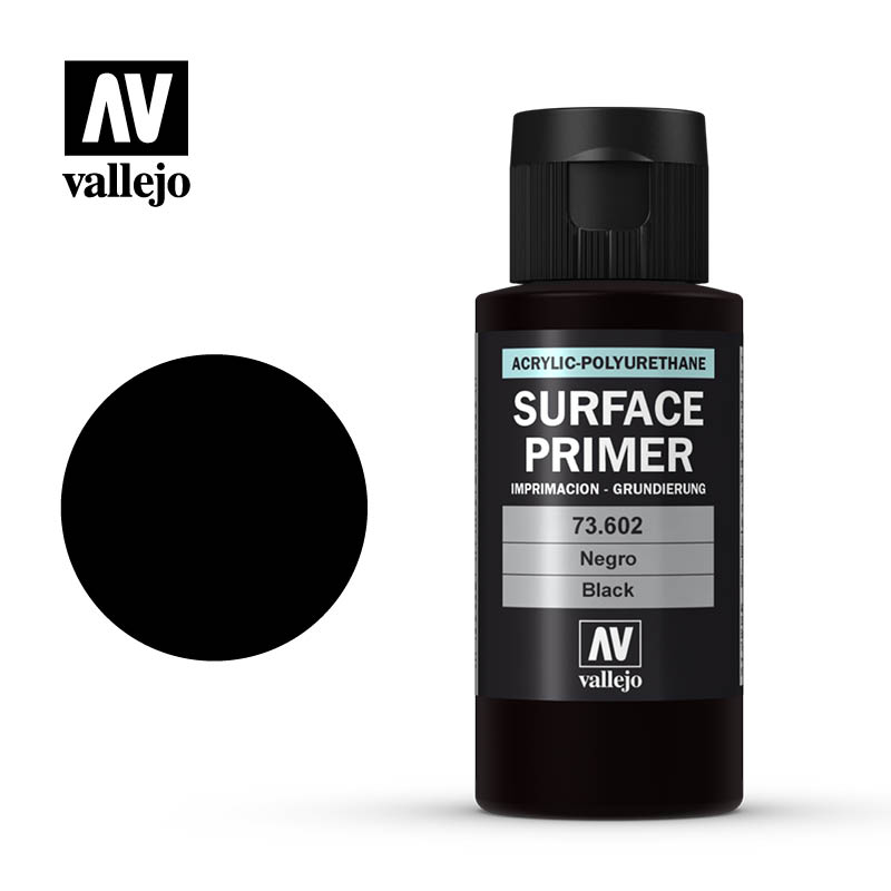 Vallejo SURFANCE PRIMER Acrylic Paint Colore Acrilico BLACK 60ml. 73602 VALLEJO