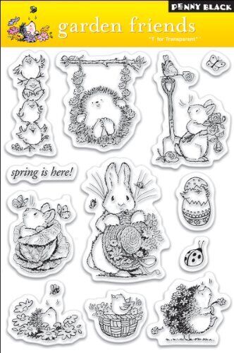 Penny Black Clear Stamps 5 "X7.5 Amici Di Foglia-Giardino (E7y)