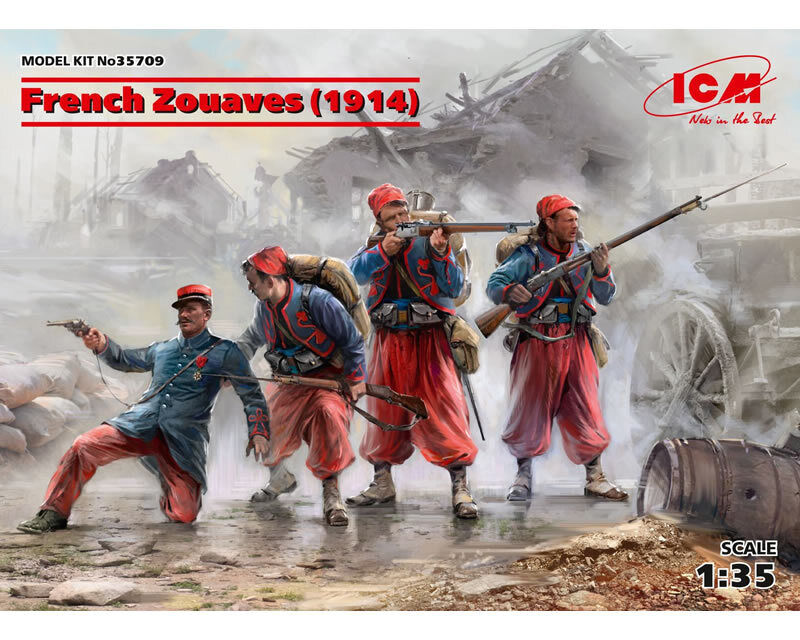 French Zouaves 1914 (4 figures) 1:35 ICM35709 - icm modellismo
