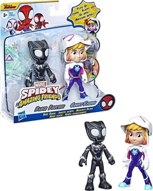 HASBRO SPIDEY AND HIS AMAZING FRIENDS PERSONAGGI BLACK PANTHER E GHOST-SPIDER