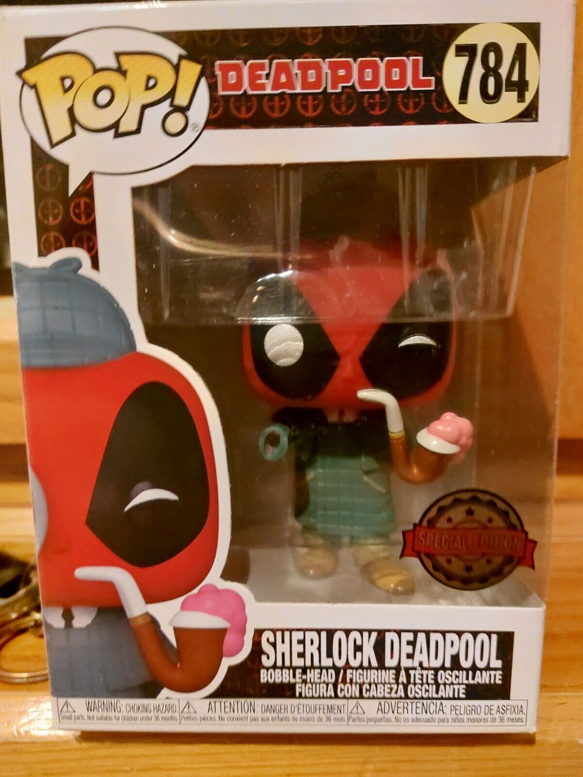 Marvel Deadpool Funko Pop Vinile Figura Sherlock Deadpool Esclusiva 9 cm