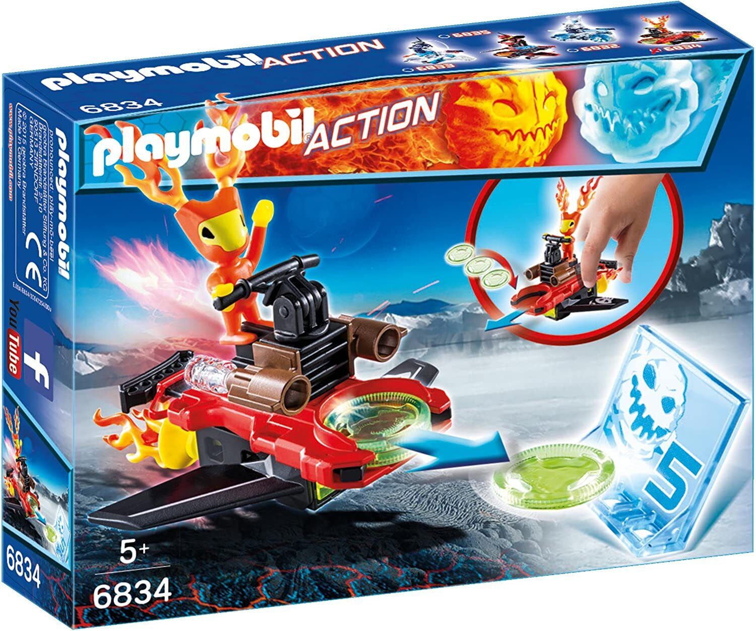 Playmobil 6834 Action Magma con Lanciadischi 5 Anni+