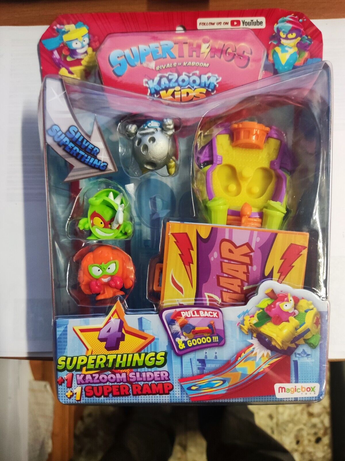 SUPERTHINGS - Kazoom Kids - Rivals Of Kaboom - Pack 4 Figure + Kazoom Slider