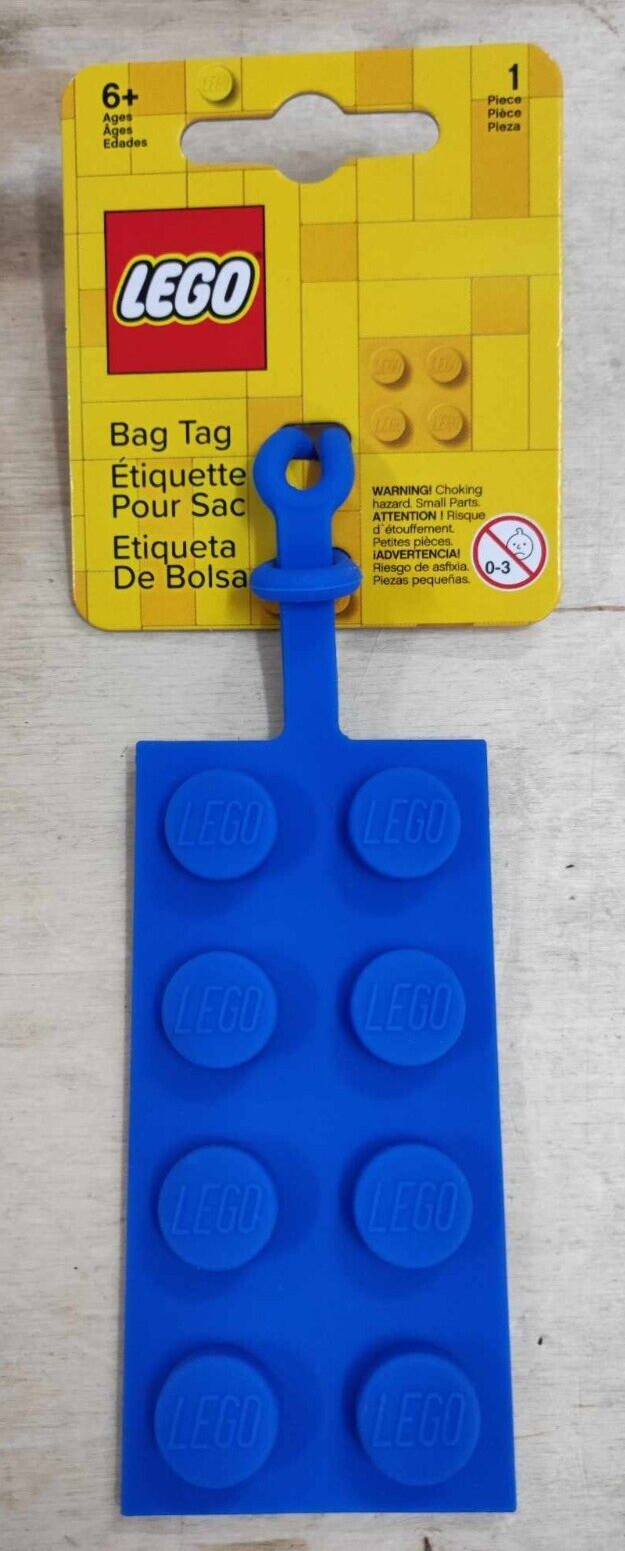 LEGO BAG TAG MATTONCINO BLU GOMMA