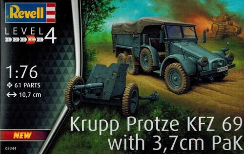 REVELL 1:72 KIT MEZZO MILITARE KRUPP PROTZE KFZ 69 WITH 3,7 cm PAK    ART  03344