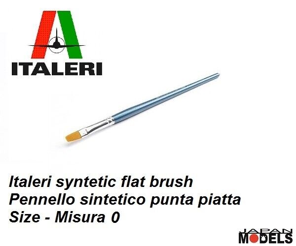 Italeri Pennello Paint Brush Sintetico Piatto 0 - Flat Brush Per Modellismo