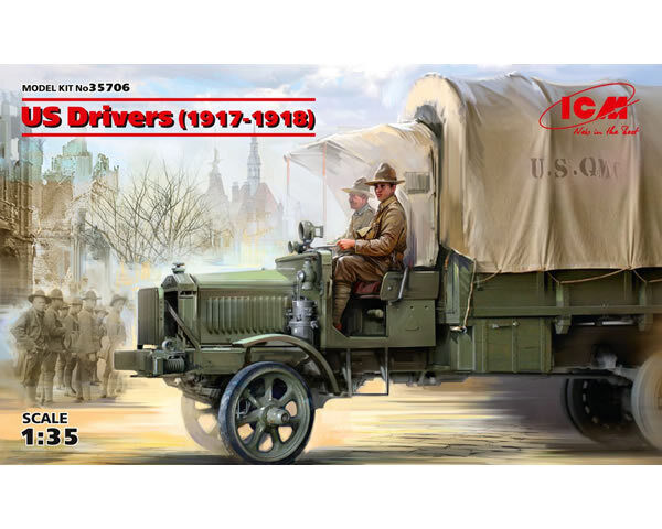 US Drivers 1917-1918 (2 figures) 1:35 ICM35706 - icm modellismo