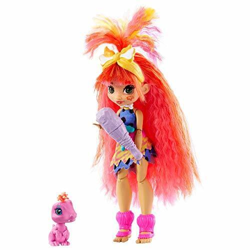 Cave Club- Bambola Preistorica Emberly da 25.4 cm, Capelli Rosa, con (B1Q)