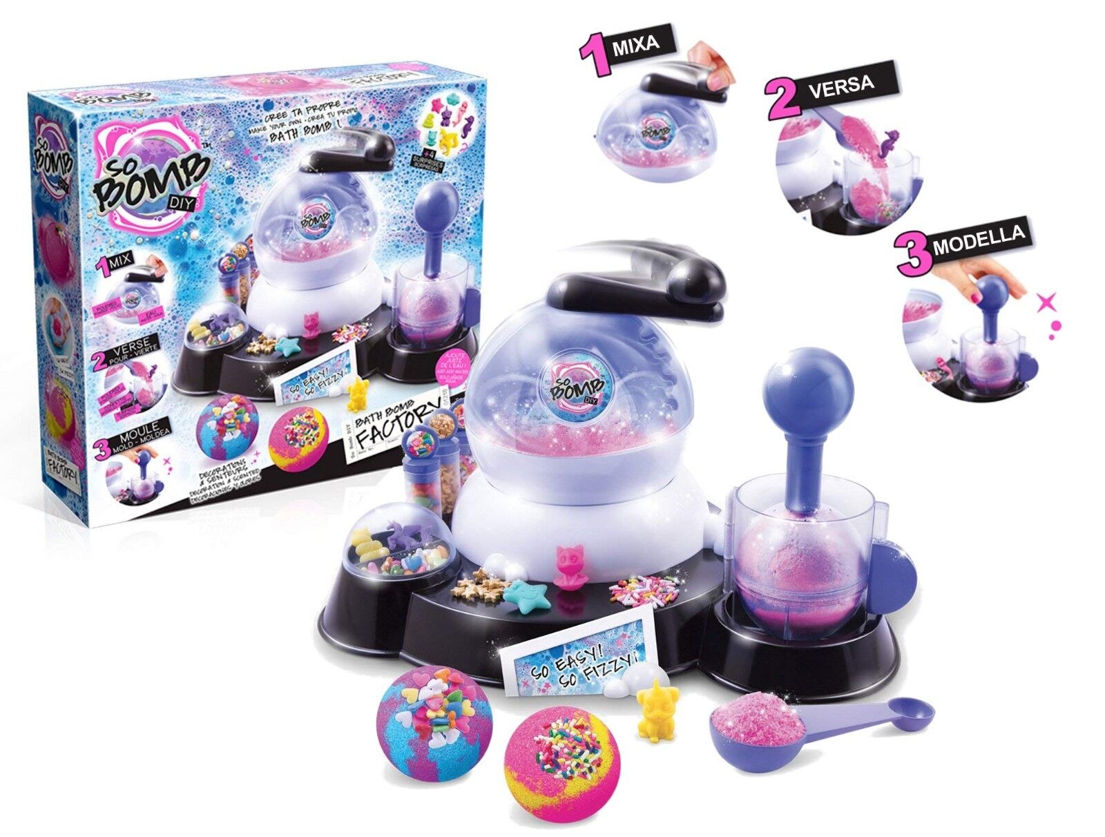 LA FABBRICA DELLE BOMBE FRIZZANTI SO BOMB BATH BOMB SCATOLA DELUXE COMPLETA