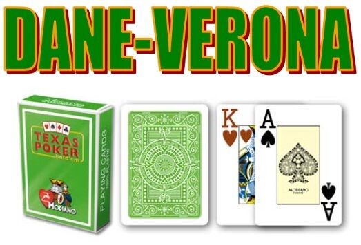 Carte MODIANO 100% Plastica, TEXAS HOLD'EM, JUMBO INDEX VERDI