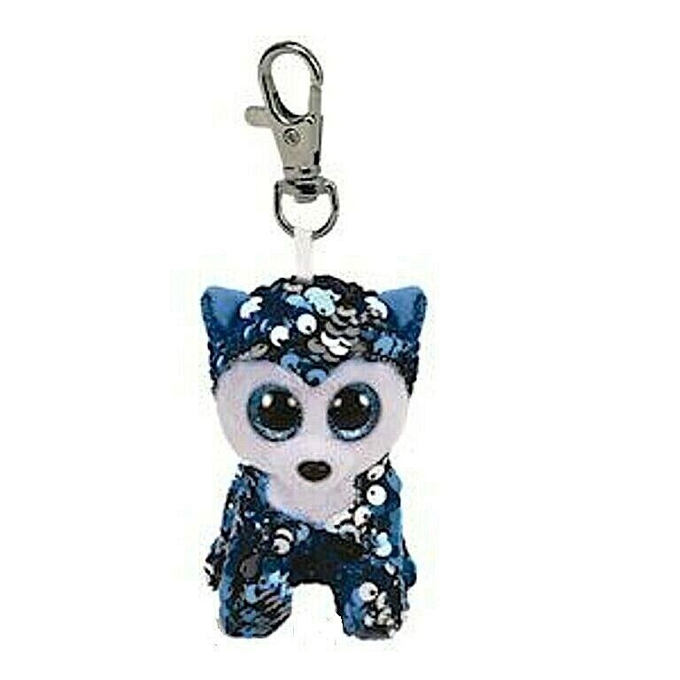TY BEANIE BOOS CLIP FLIPPABLES GIRABRILLA SLUSH HUSKY KEYCHAIN T 35305