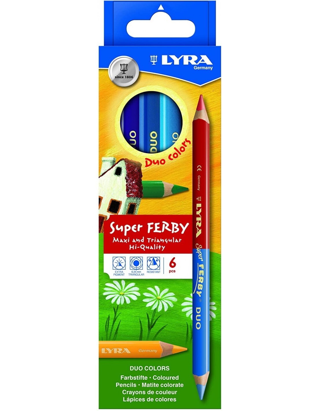 Lyra Astuccio 6 Pz Super ferby Duo Bicolour
