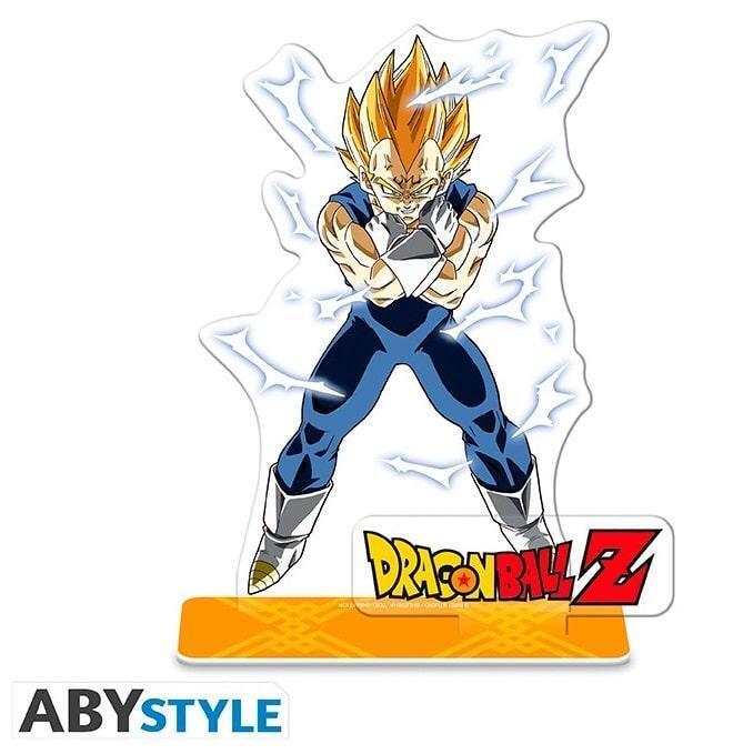 DRAGON BALL Z - VEGETA Figure 2D in Acrilico Trasparente con Base e Logo 10cm -