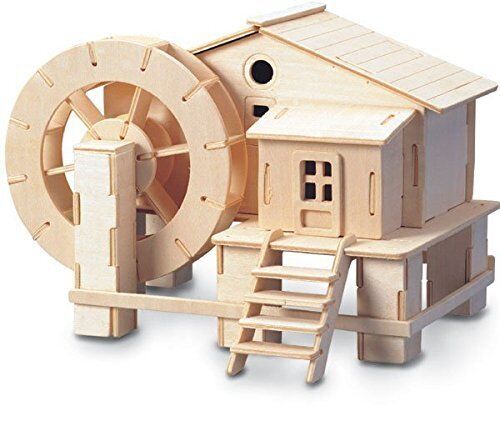 Water-Wheel: Woodcraft Quay Costruzione Legno 3D Kit Modello P068 Età 7 Plus