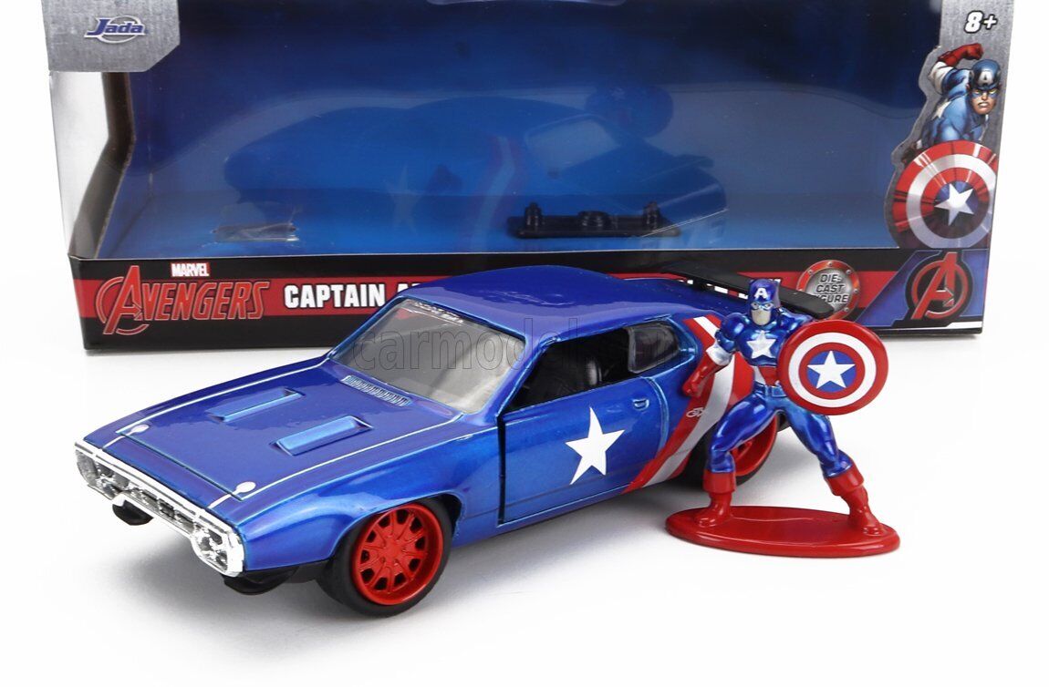 1/32 JADA - PLYMOUTH - GTX WITH CAPTAIN AMERICA FIGURE 1972 253223024