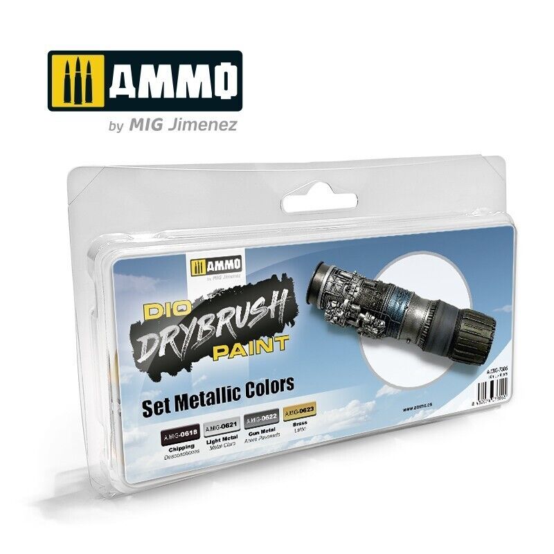 A.MIG-7305 	 DRYBRUSH Set Metallic Colors Set