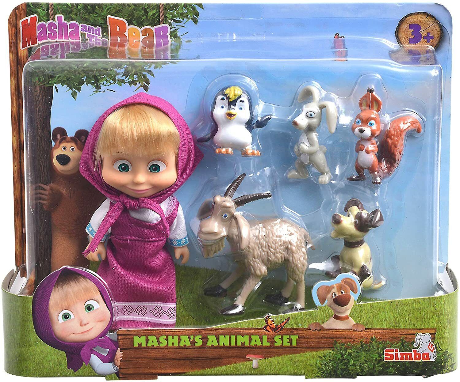 Bambola Masha personaggio cm.12 con 5 animaletti di Simba 109301060