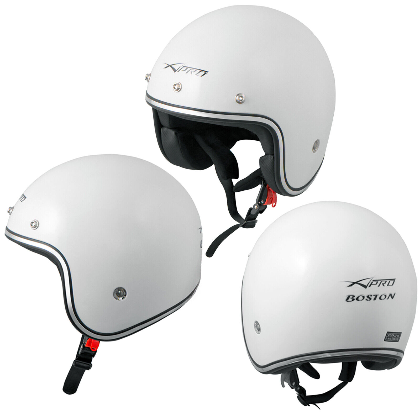 Jet Helmet Open Face Motorbike Custom Scooter White size M