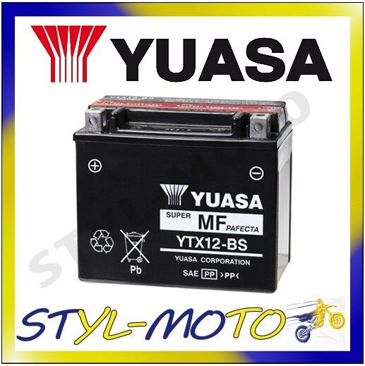YTX12-BS BATTERIA ORIGINALE YUASA CON ACIDO APRILIA RSV 1000R TUONO 2005