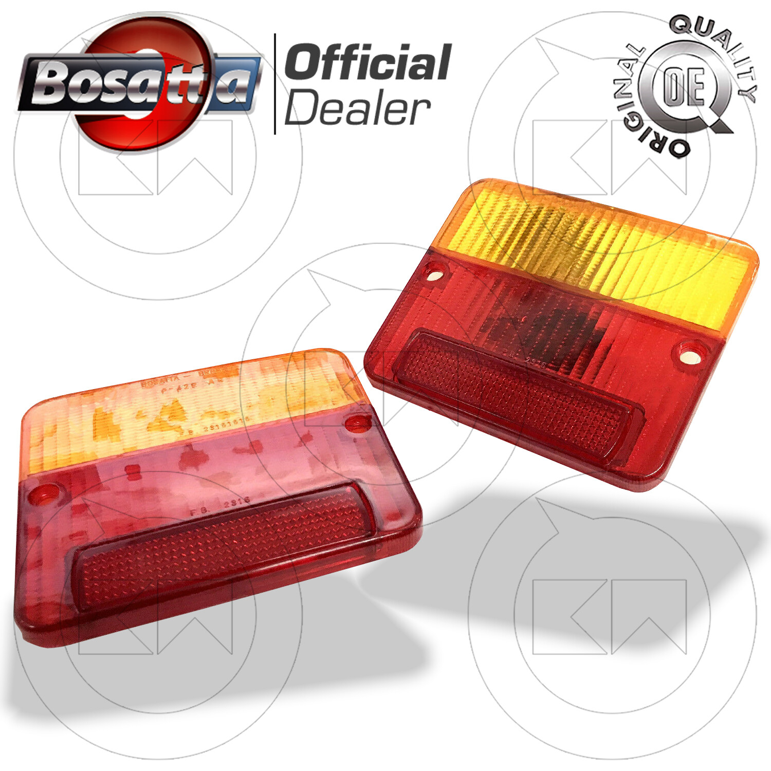 COPPIA PLASTICHE FANALINO STOP FRECCE POSTERIORE PIAGGIO APE POKER DIESEL 420