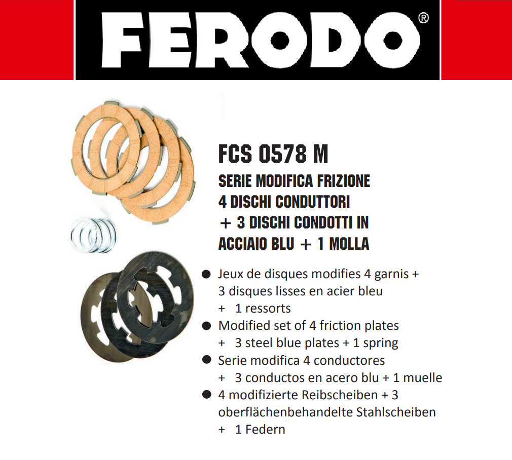 FCS0578M Ferodo Kit Modifica Frizione PIAGGIO PK 125 XL (VMX6T) 1986-1989