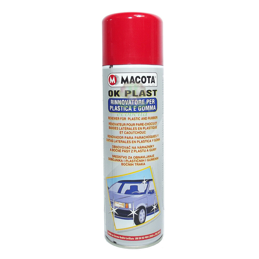 Macota Ok Plast Spray Rinnova Paraurti Plastica Gomma Auto Moto 500ml