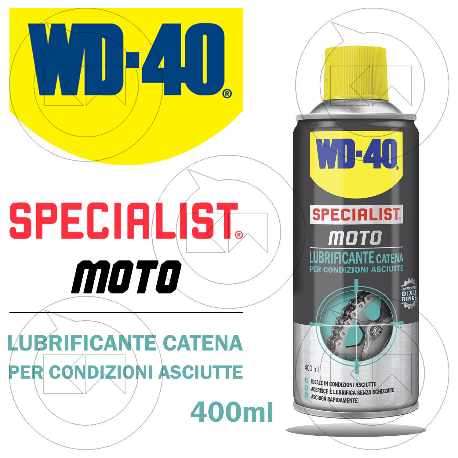 GRASSO SPRAY CATENA WD40 WD-40 SPECIALIST MOTO CONDIZIONI ASCIUTTE LUBRIFICANTE