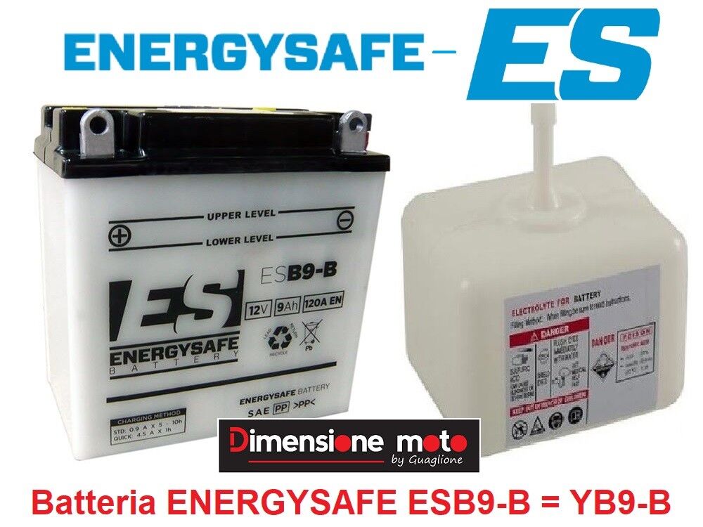 Battery ENERGYSAFE ESB9-B = YB9-B 12V-9Ah per APRILIA Classic 125 dal 1995 >