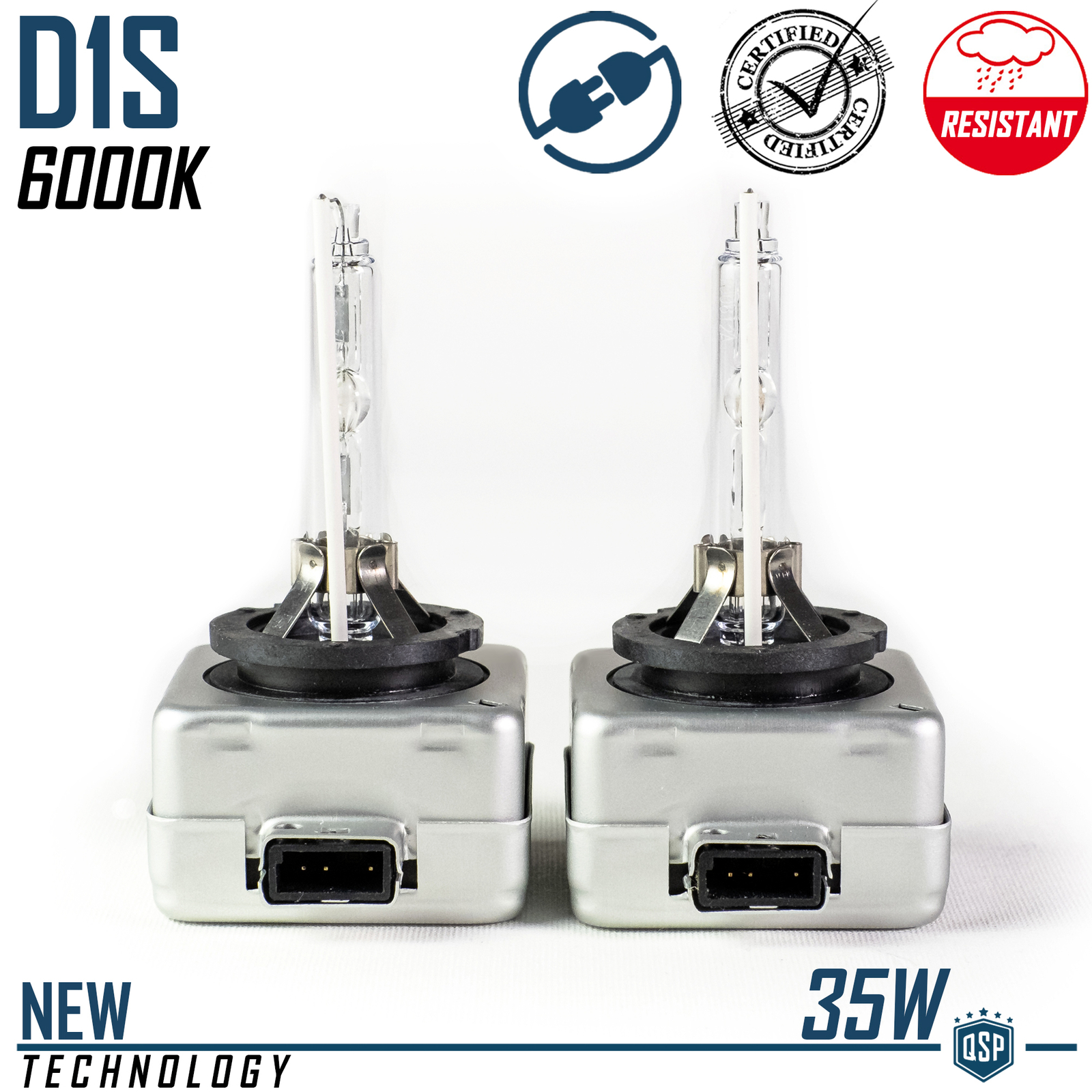 2 Lampadine XENON D1S HID bulbs Luci auto 6000K 8000LM RICAMBIO Bianco ghiaccio