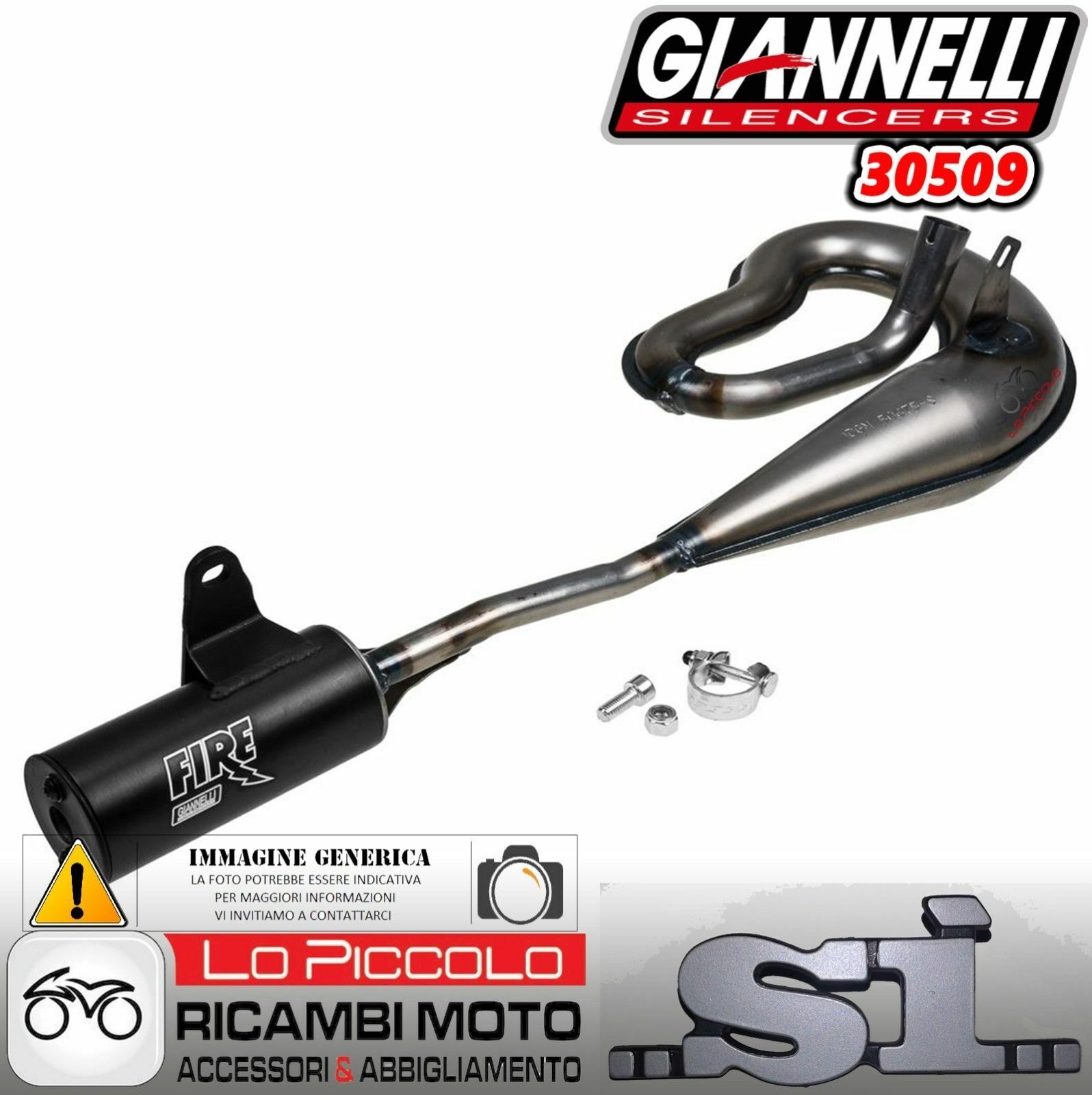 MARMITTA GIANNELLI CON SILENZIATORE MOD. FIRE PIAGGIO SI - BOSS OMOLOGATA 30509