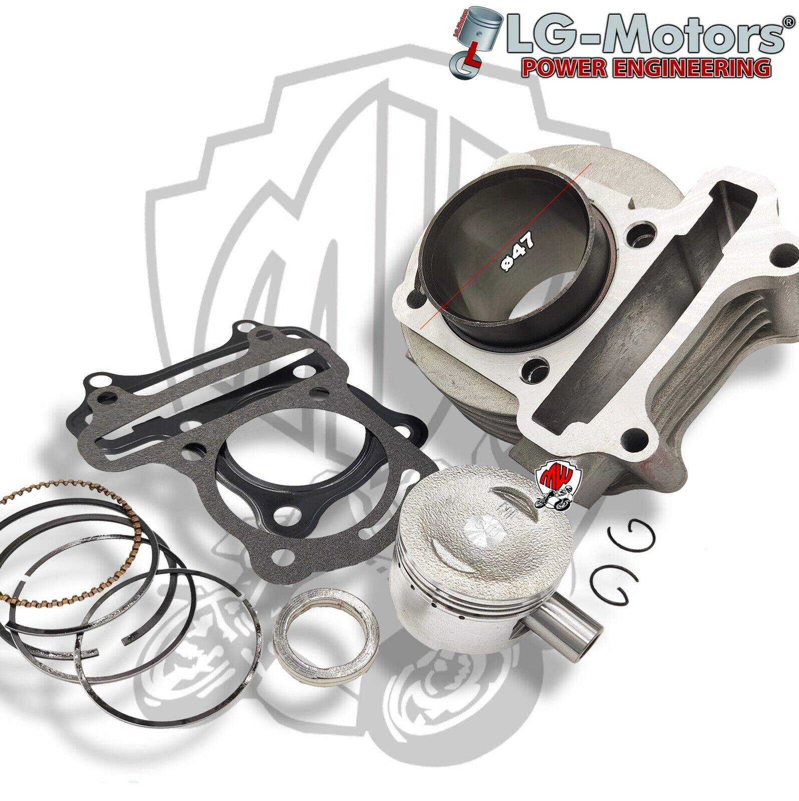 GRUPPO TERMICO RACING ø47 CILINDRO 80cc LIKE 4T 50 2009