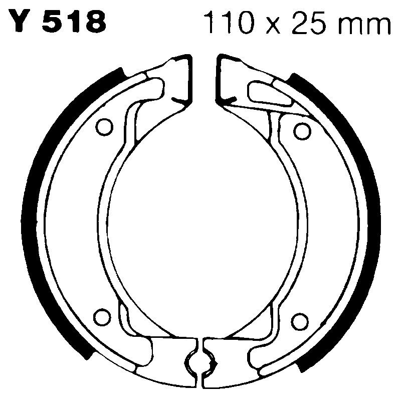 COPPIA GANASCE FRENO EBC Y518 FOR YAMAHA 80 PW 1991-1992