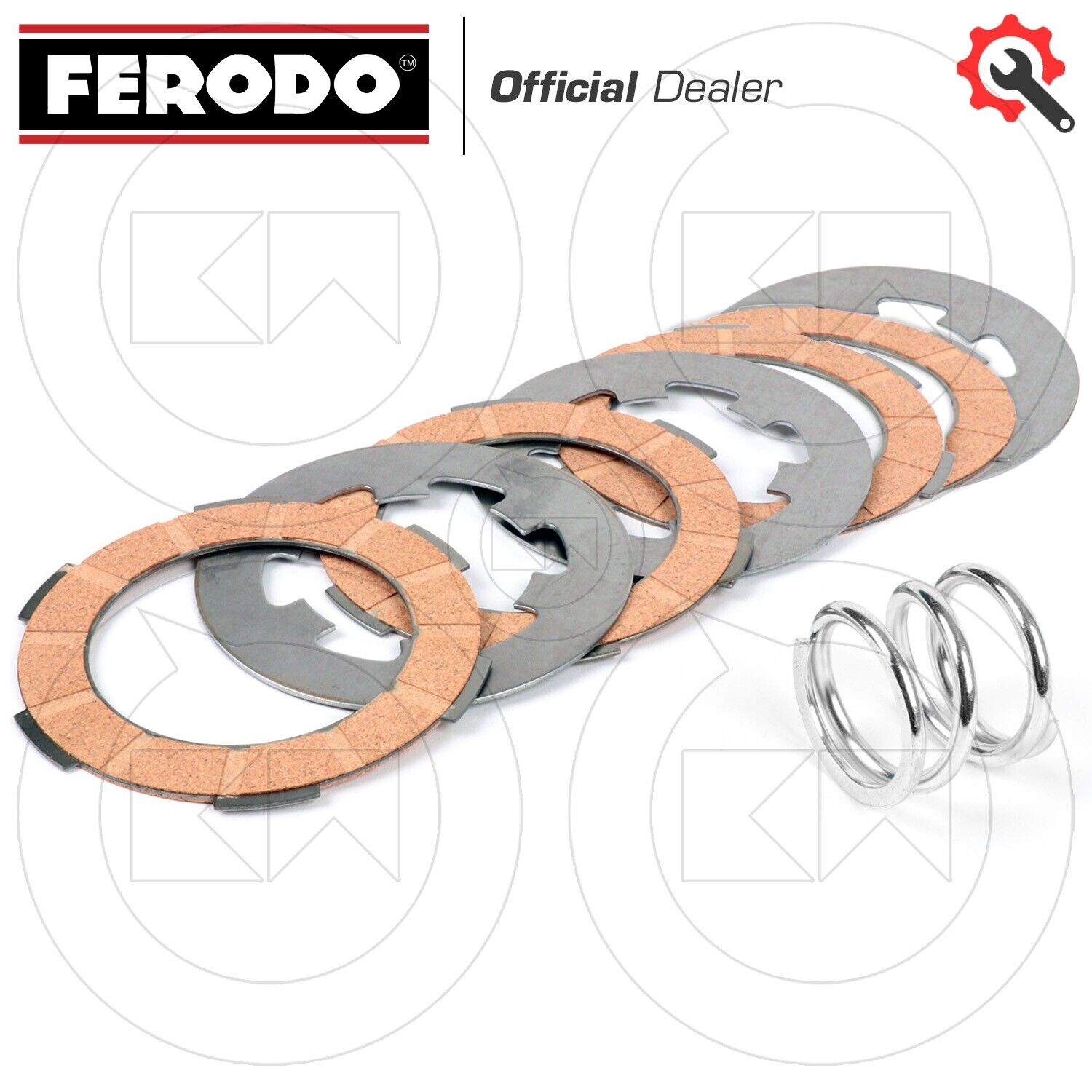KIT FRIZIONE FERODO FCS0578ME 7 DISCHI + MOLLA PER VESPA 50 SPECIAL L R N