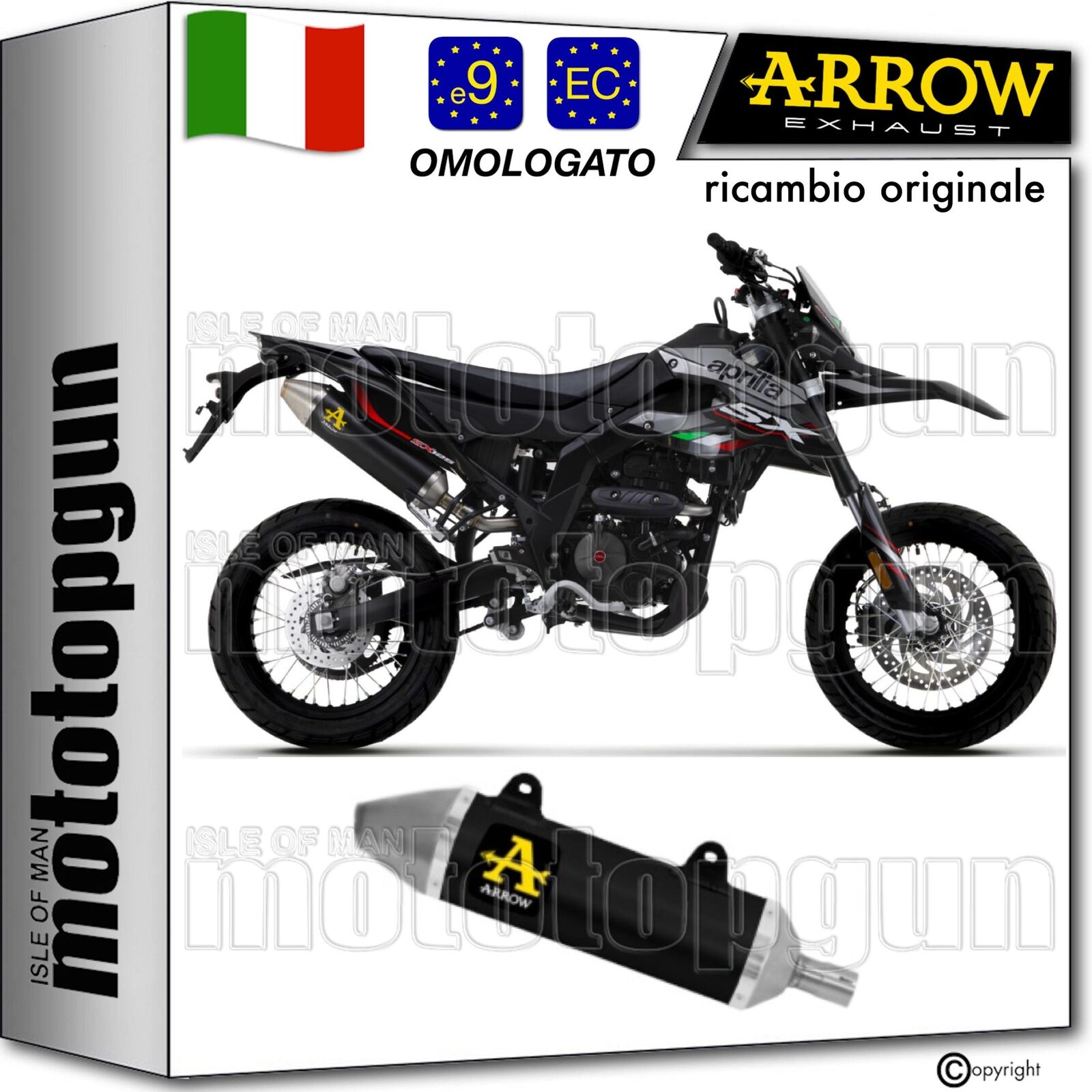 ARROW SCARICO OMOLOGATO THUNDER ALLUMINIO NERO APRILIA RX - SX 125 2021 21